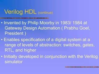 Phil Moorby and the History of Verilog .